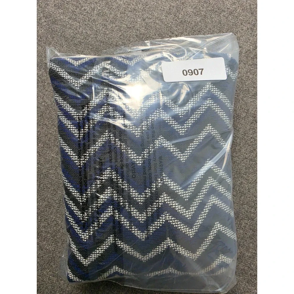 Tahari Arthur S. Levine Blazer Jacket Womens 2P Blue Black Chevron Open Front